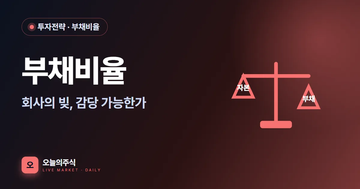 부채비율이란 — 회사가 빚을 얼마나 지고 있는지 읽는 법 (2026)